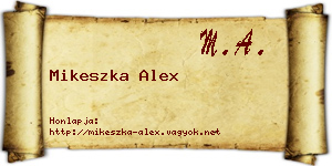 Mikeszka Alex névjegykártya
